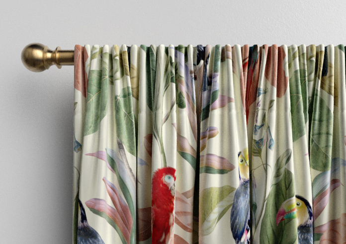 Parakeet Faux Silk, Pink Lotus - Made to Measure Curtain - Image 9